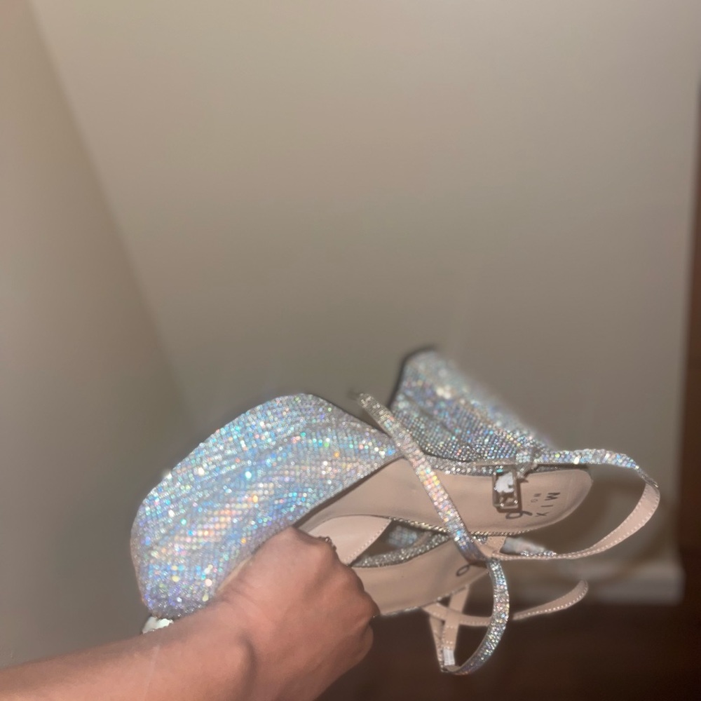 Glitter platform heel - size 10